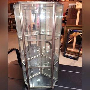 Vintage glass curio 3 shelf case